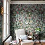 Brewster Home Fashions Vine Embroidery Sea Green Wall Mural - SKU 4171-HT84001