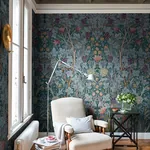 Brewster Home Fashions Vine Embroidery Teal Wall Mural | Wallpaper Twins Brewster Home Fashions Vine Embroidery Teal Wall Mural - SKU 4171-HT84002