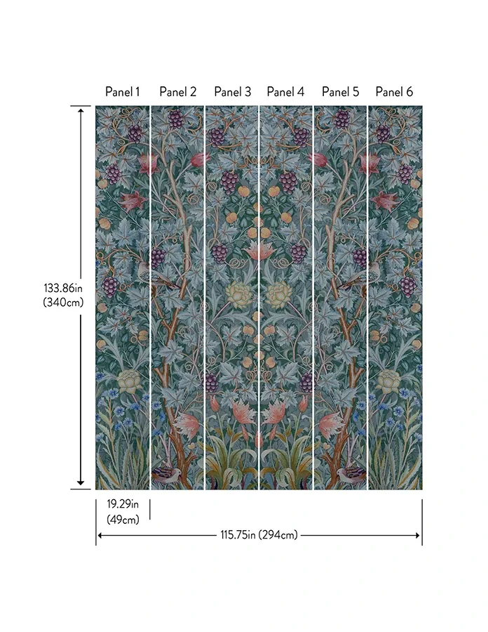 Brewster Home Fashions Vine Embroidery Teal Wall Mural | Wallpaper Twins Brewster Home Fashions Vine Embroidery Teal Wall Mural - SKU 4171-HT84002