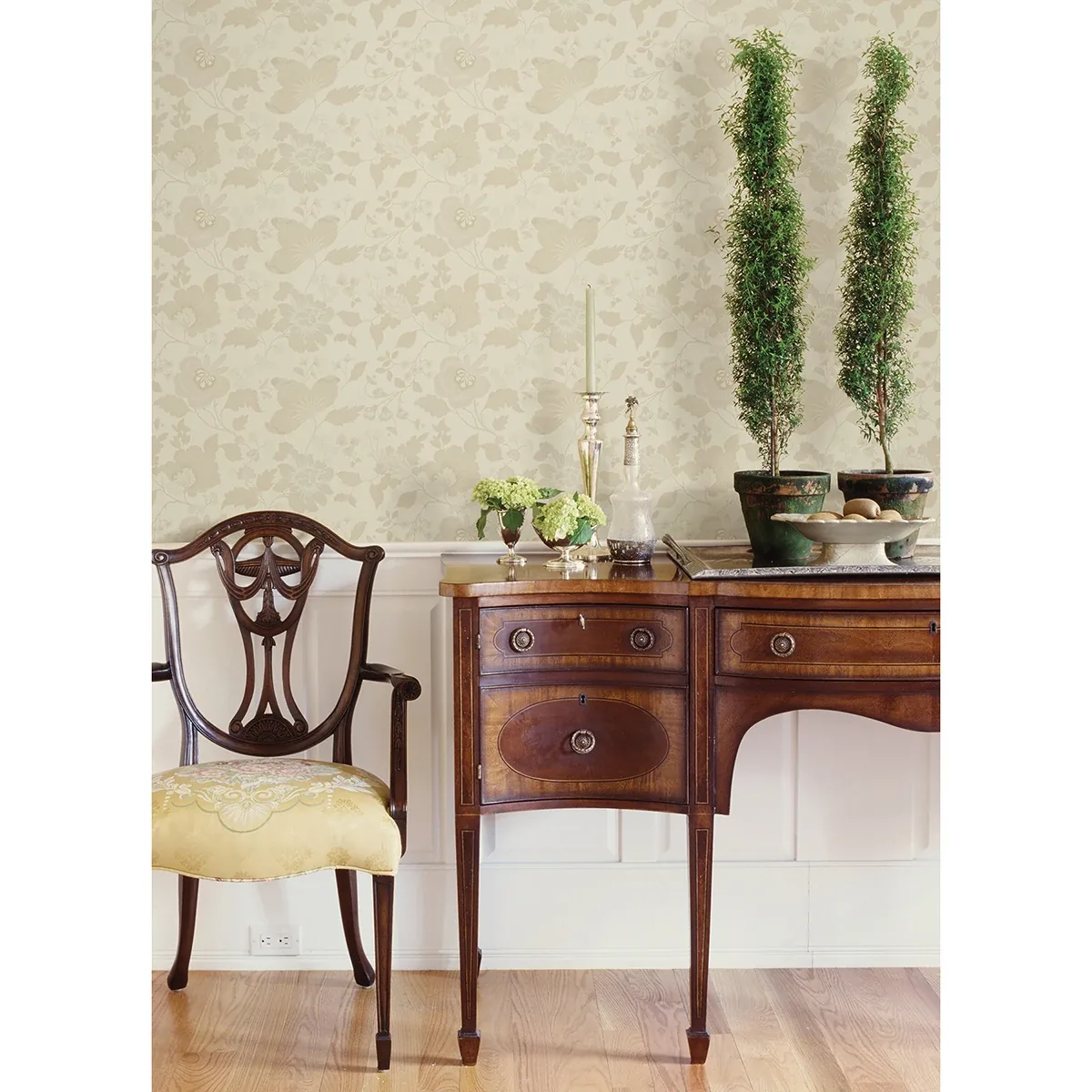 Brewster Home Fashions Vittoria Cream Floral Wallpaper - SKU 4058-24842
