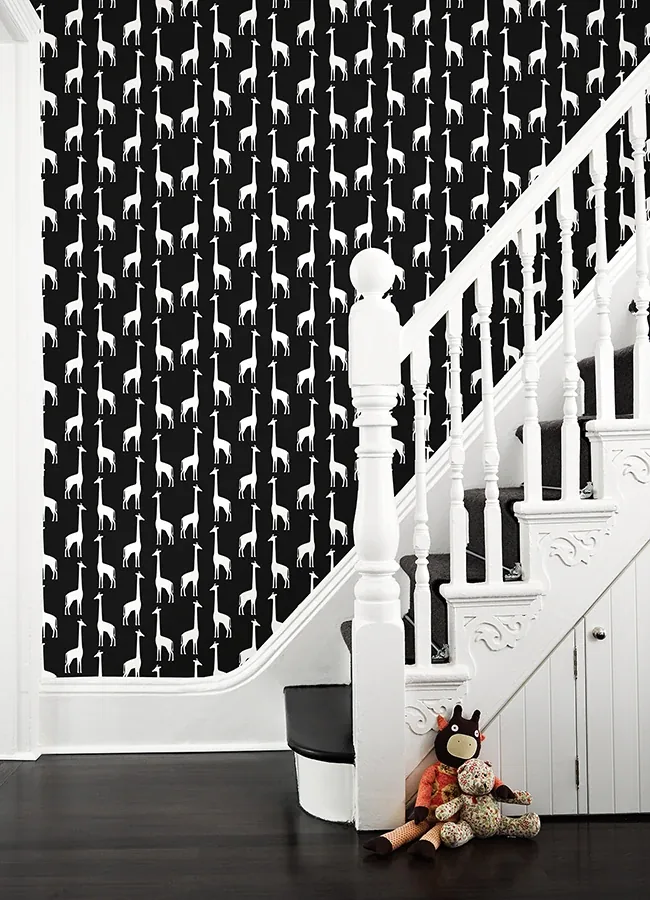 Brewster Home Fashions Vivi Black Giraffe Wallpaper | Wallpaper Twins Brewster Home Fashions Vivi Black Giraffe Wallpaper - SKU 4060-139062