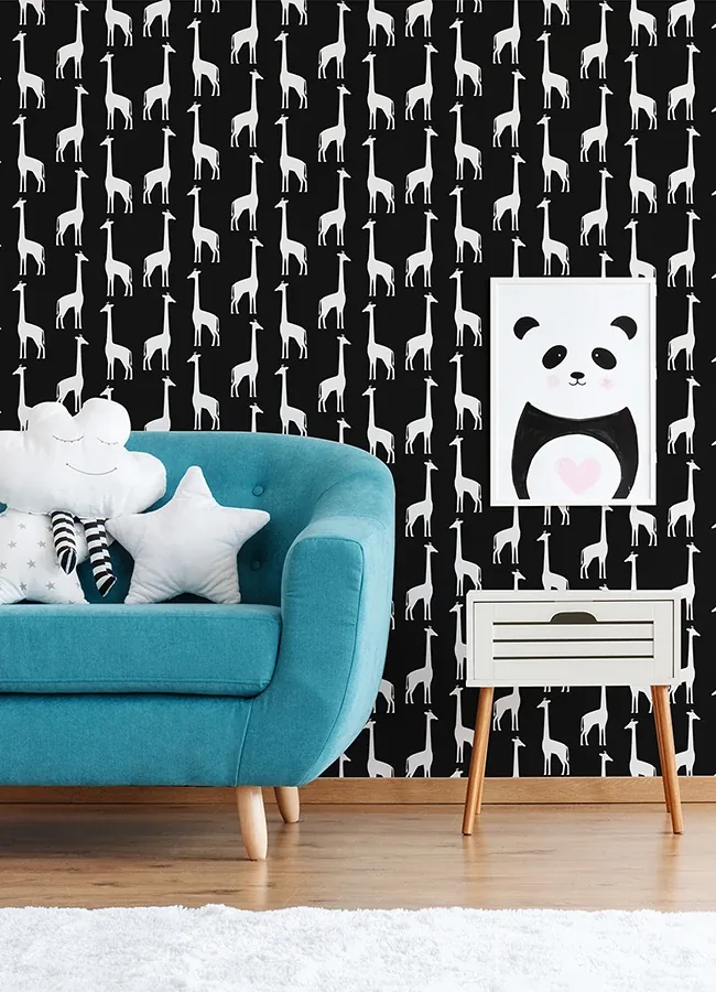 Brewster Home Fashions Vivi Black Giraffe Wallpaper | Wallpaper Twins Brewster Home Fashions Vivi Black Giraffe Wallpaper - SKU 4060-139062