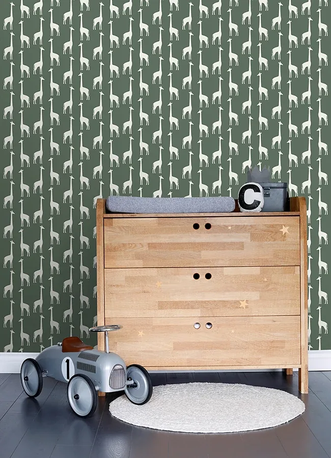 Brewster Home Fashions Vivi Green Giraffe Wallpaper | Wallpaper Twins Brewster Home Fashions Vivi Green Giraffe Wallpaper - SKU 4060-139060