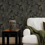 Brewster Home Fashions Waft Black Ginkgo Wallpaper | Wallpaper Twins Brewster Home Fashions Waft Black Ginkgo Wallpaper - SKU RH462234