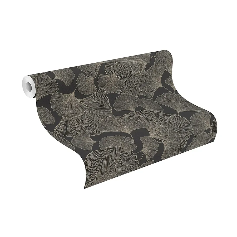 Brewster Home Fashions Waft Black Ginkgo Wallpaper | Wallpaper Twins Brewster Home Fashions Waft Black Ginkgo Wallpaper - SKU RH462234