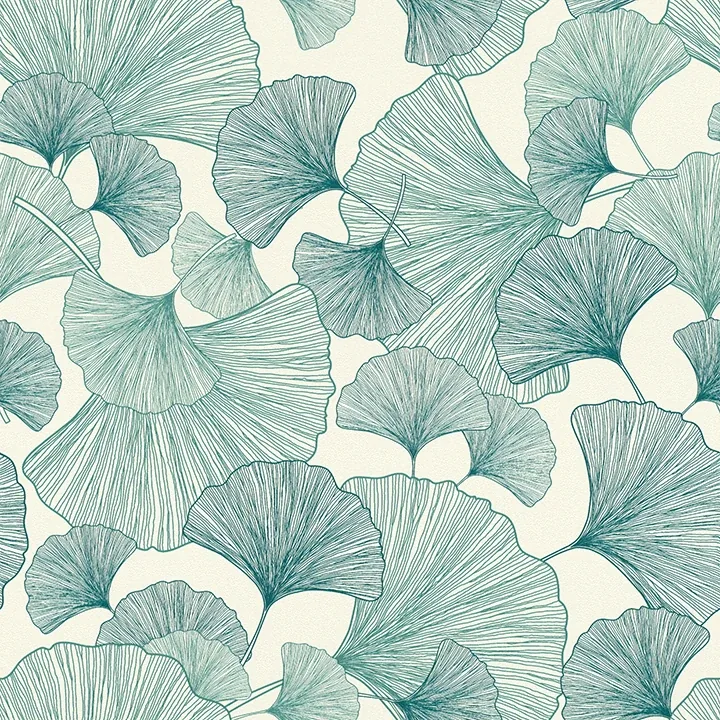 Brewster Home Fashions Waft Teal Ginkgo Wallpaper - SKU RH407662