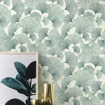Brewster Home Fashions Waft Teal Ginkgo Wallpaper - SKU RH407662