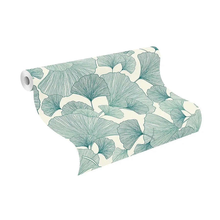 Brewster Home Fashions Waft Teal Ginkgo Wallpaper - SKU RH407662