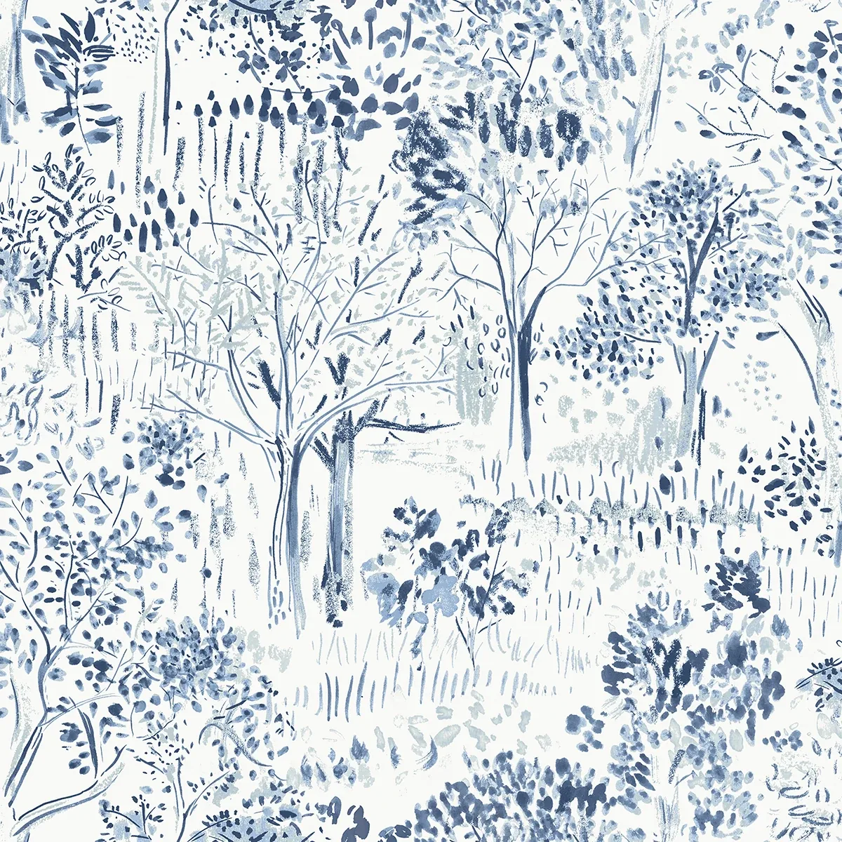 Brewster Home Fashions Walden Navy Forest Wallpaper - SKU 3124-13893