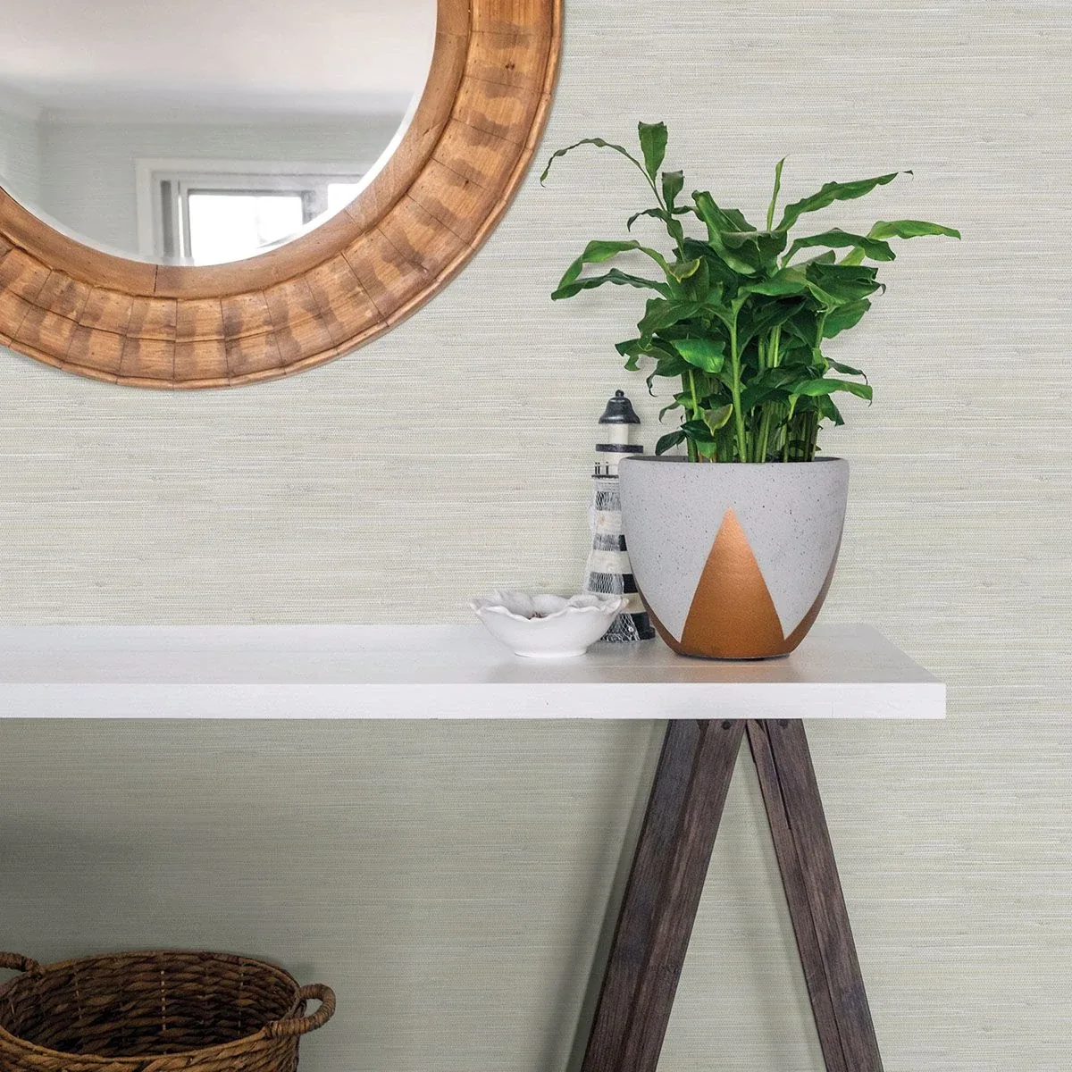 Brewster Home Fashions Waverly Light Grey Faux Grasscloth Wallpaper - SKU 3120-256018