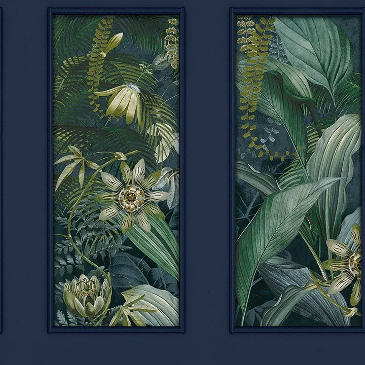 Brewster Home Fashions Wendell Navy Wild Vibes Wallpaper - SKU AH922803