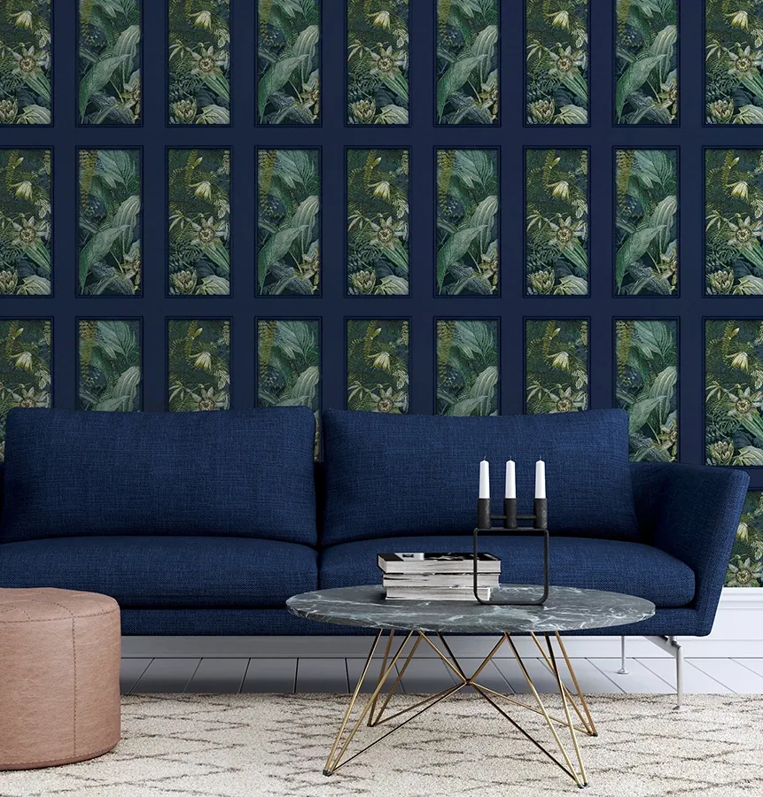 Brewster Home Fashions Wendell Navy Wild Vibes Wallpaper - SKU AH922803