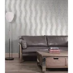 Brewster Home Fashions Wheaton Silver Leaf Wave Wallpaper - SKU 2735-23340