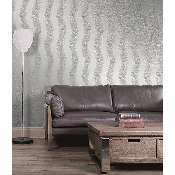 Brewster Home Fashions Wheaton Silver Leaf Wave Wallpaper - SKU 2735-23340