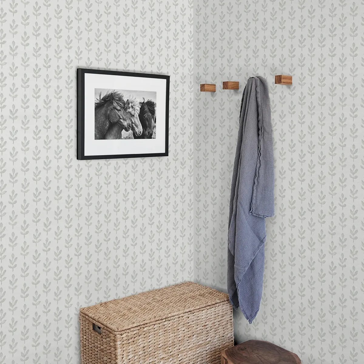 Brewster Home Fashions Whiskers Light Grey Leaf Wallpaper - SKU 3123-13842