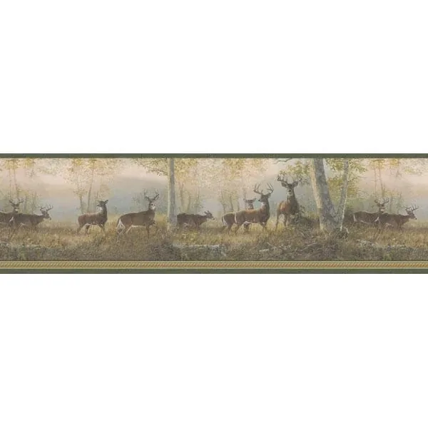 Brewster Home Fashions Wild Deer Green Deer Wallpaper - SKU 418B44341
