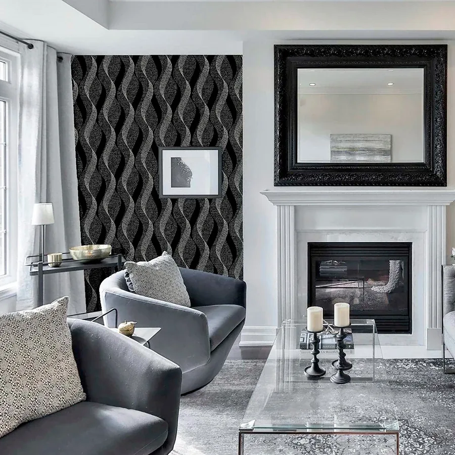 Brewster Home Fashions Wilhelmina Black Ribbon Wallpaper - SKU AH295500