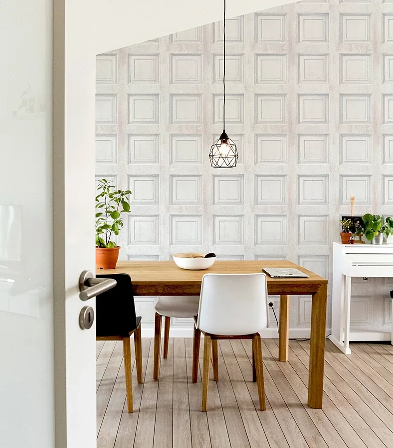 Brewster Home Fashions Willard Off-White Wood Panel Wallpaper - SKU AH945902
