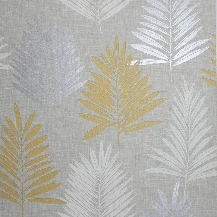Brewster Home Fashions Willis Mustard Palm Frond Wallpaper - SKU AH697800