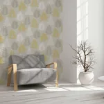 Brewster Home Fashions Willis Mustard Palm Frond Wallpaper - SKU AH697800