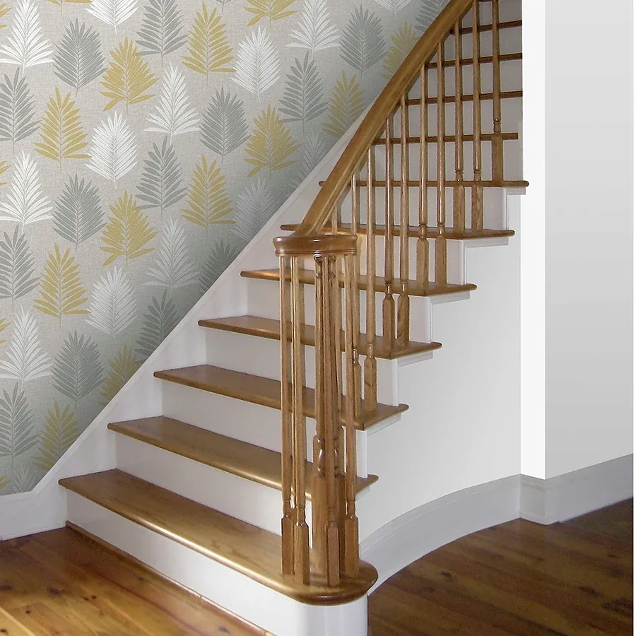 Brewster Home Fashions Willis Mustard Palm Frond Wallpaper - SKU AH697800