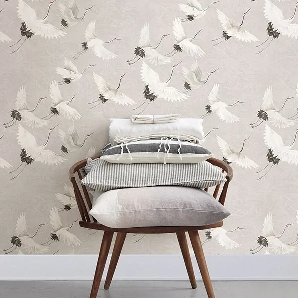 Brewster Home Fashions Windsong Grey Bird Wallpaper - SKU 2904-24304