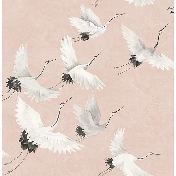 Brewster Home Fashions Windsong Pink Bird Wallpaper - SKU 2904-24305