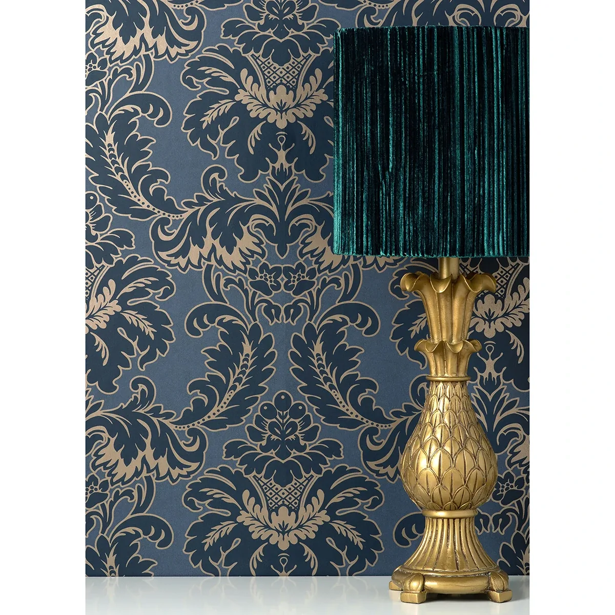 Brewster Home Fashions Windsor Blue Damask Wallpaper - SKU M1704