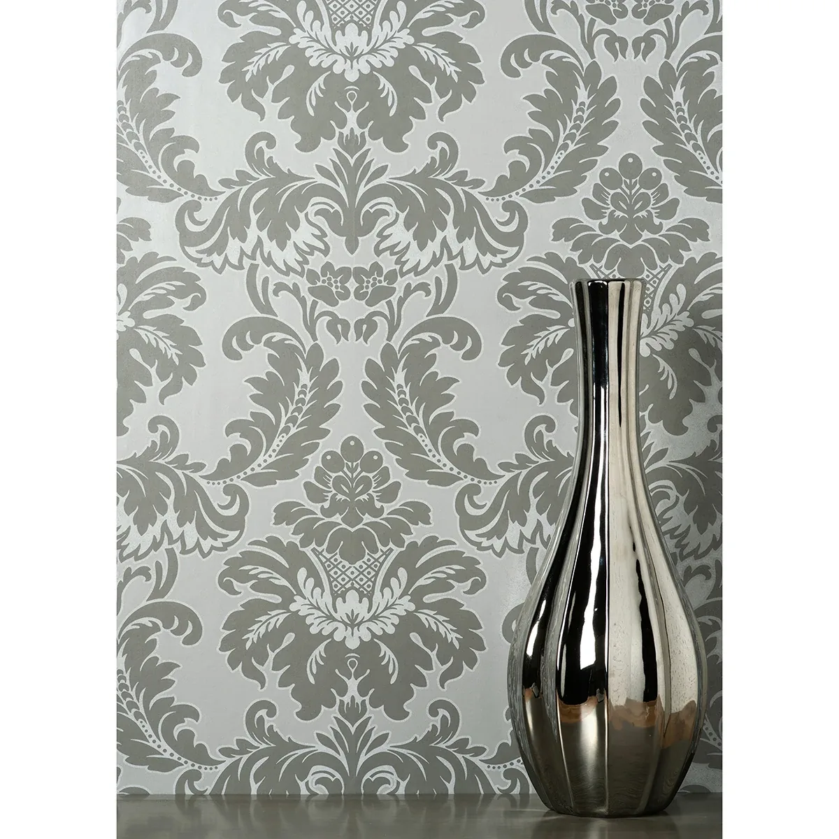 Brewster Home Fashions Windsor Grey Damask Wallpaper - SKU M1705