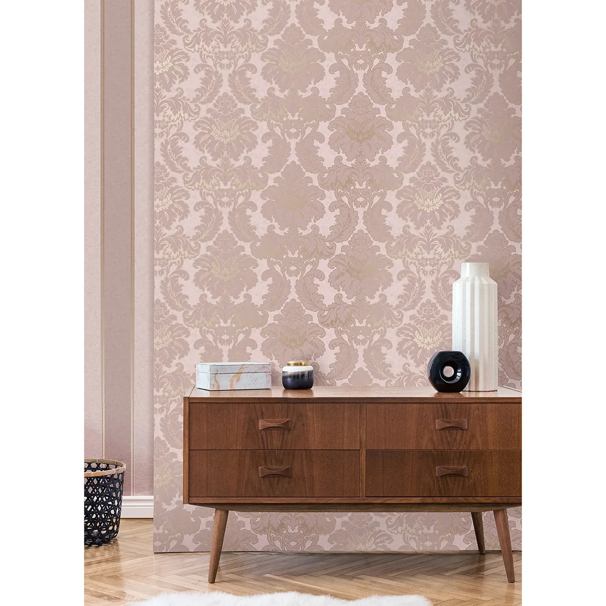 Brewster Home Fashions Windsor Pink Damask Wallpaper - SKU M1706