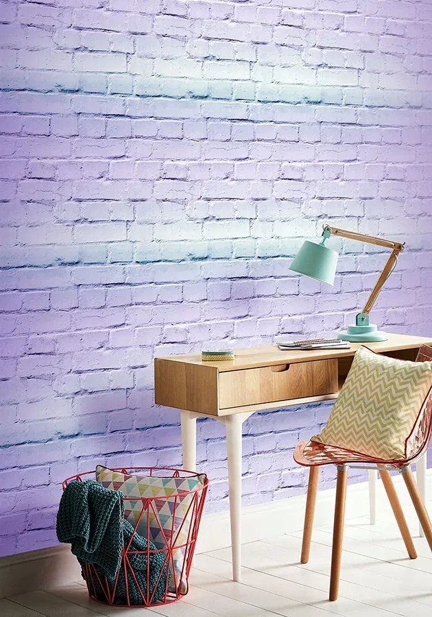 Brewster Home Fashions Winifred Lavender Ombre Brick Wallpaper | Wallpaper Twins Brewster Home Fashions Winifred Lavender Ombre Brick Wallpaper - SKU AH909707