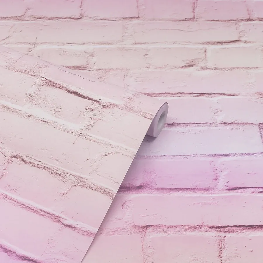 Brewster Home Fashions Winifred Pink Ombre Brick Wallpaper | Wallpaper Twins Brewster Home Fashions Winifred Pink Ombre Brick Wallpaper - SKU AH909706