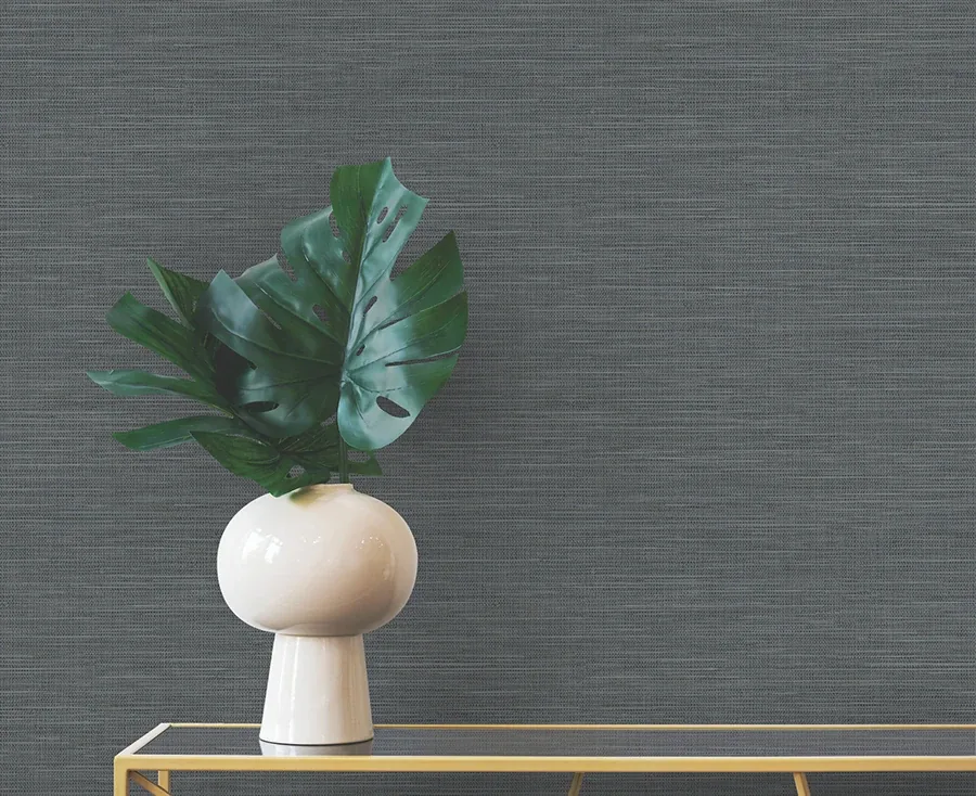 Brewster Home Fashions Winn Black Faux Grasscloth Wallpaper - SKU 4174-4611