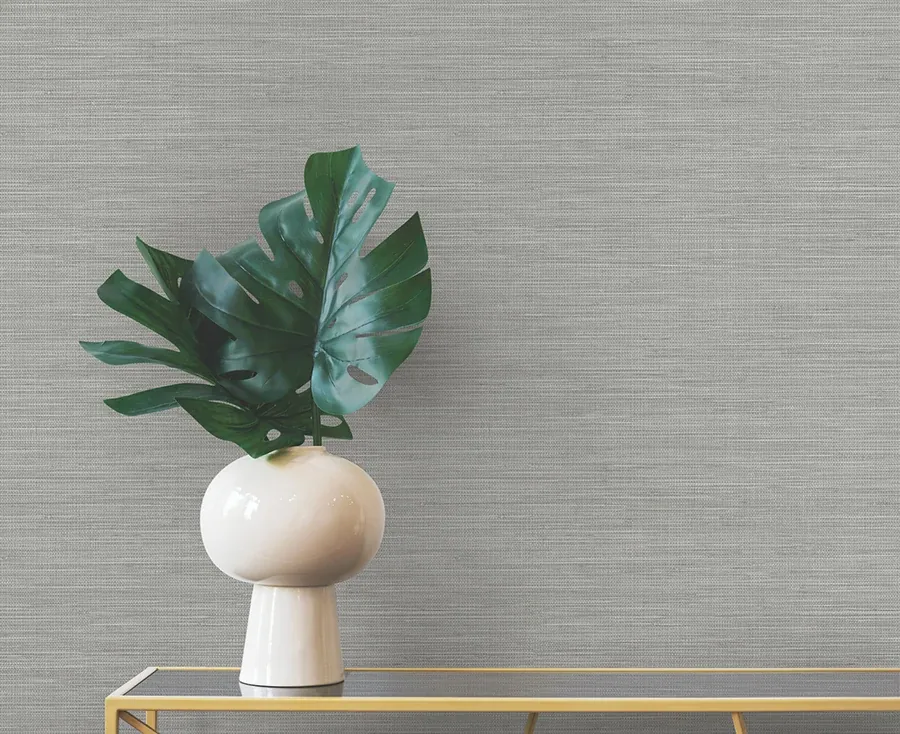 Brewster Home Fashions Winn Grey Faux Grasscloth Wallpaper - SKU 4174-4606