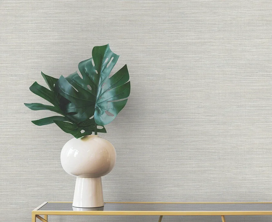 Brewster Home Fashions Winn Light Grey Faux Grasscloth Wallpaper - SKU 4174-4608