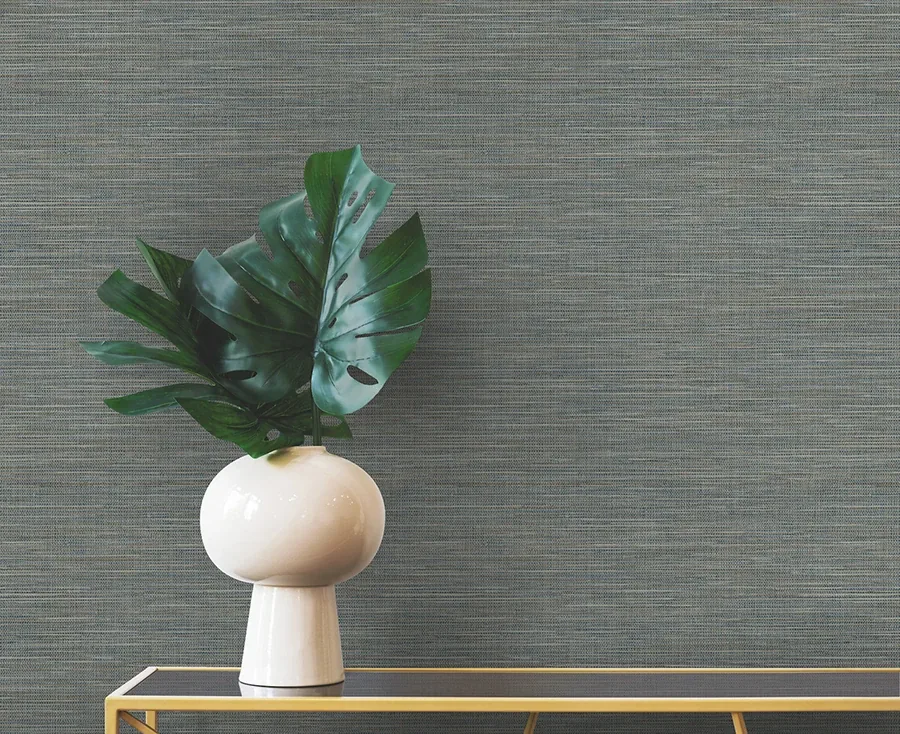 Brewster Home Fashions Winn Sapphire Faux Grasscloth Wallpaper - SKU 4174-4610