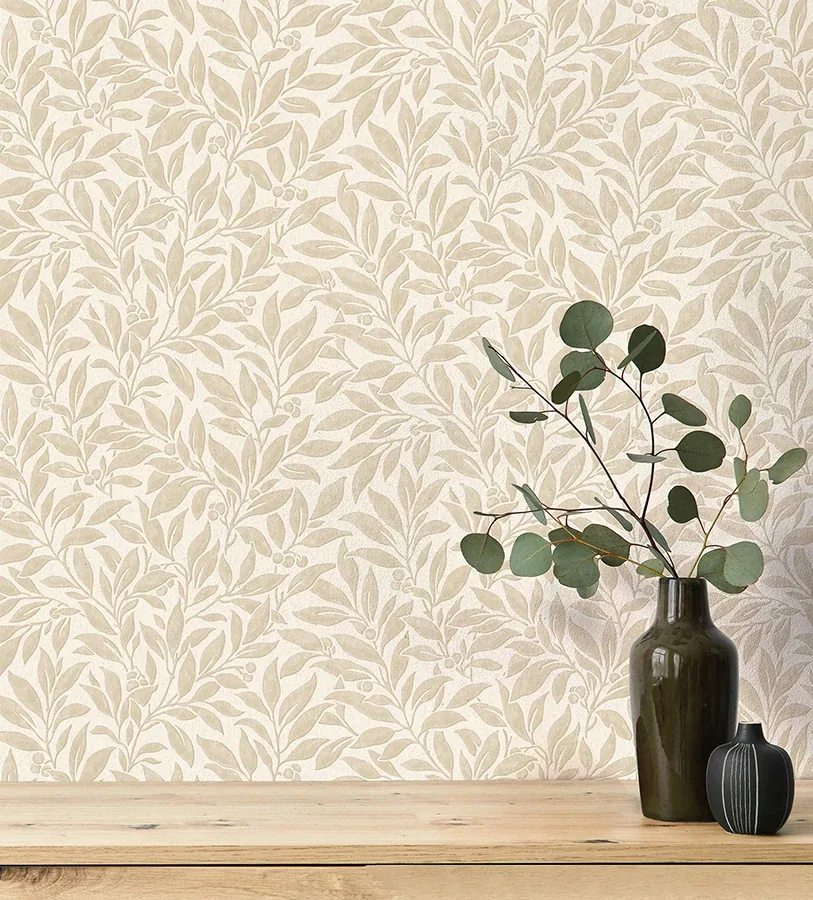 Brewster Home Fashions Winter Berry Beige Vine Wallpaper - SKU 4164-M1842