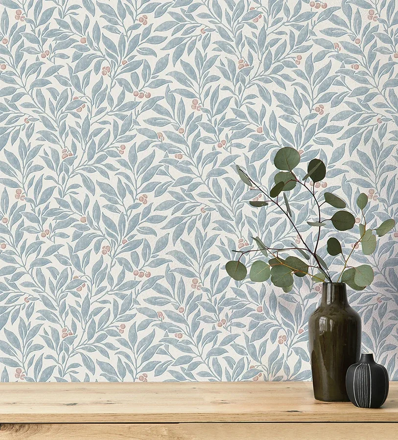 Brewster Home Fashions Winter Berry Blue Vine Wallpaper | Wallpaper Twins Brewster Home Fashions Winter Berry Blue Vine Wallpaper - SKU 4164-M1841