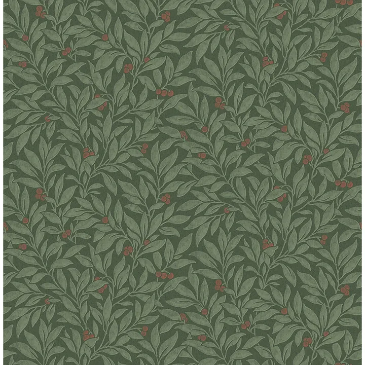 4164-M1844 | Winter Berry Evergreen Vine Wallpaper
