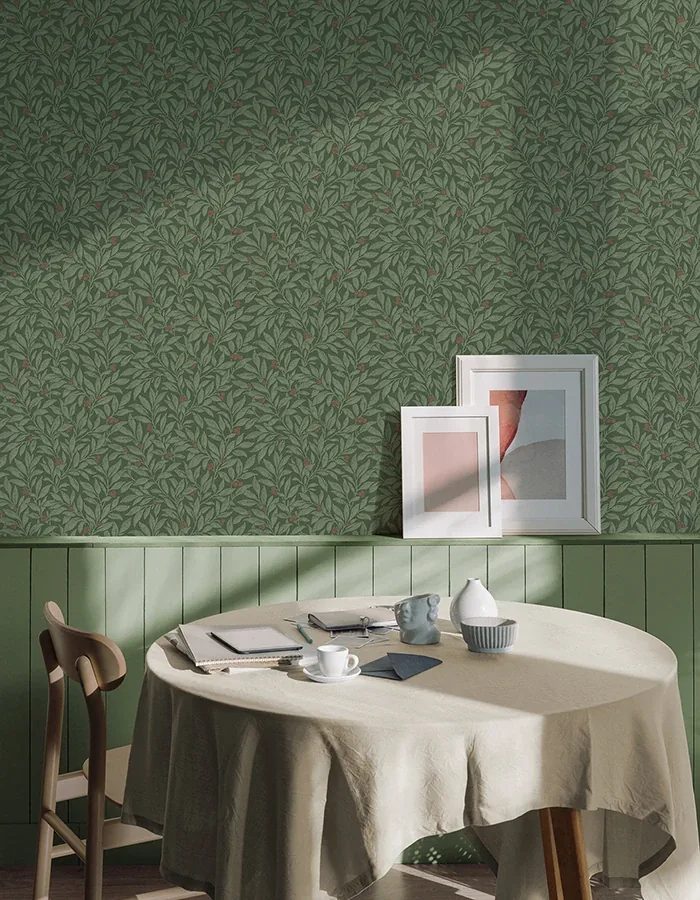 Brewster Home Fashions Winter Berry Evergreen Vine Wallpaper | Wallpaper Twins Brewster Home Fashions Winter Berry Evergreen Vine Wallpaper - SKU 4164-M1844