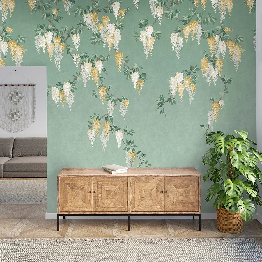 Brewster Home Fashions Wisteria Green Wall Mural | Wallpaper Twins Brewster Home Fashions Wisteria Green Wall Mural - SKU 4164-50940