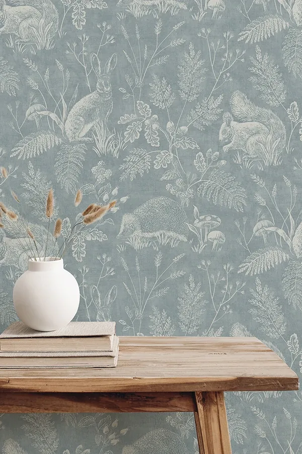 Brewster Home Fashions Woodland Blue Toile Wallpaper - SKU 4164-M1802