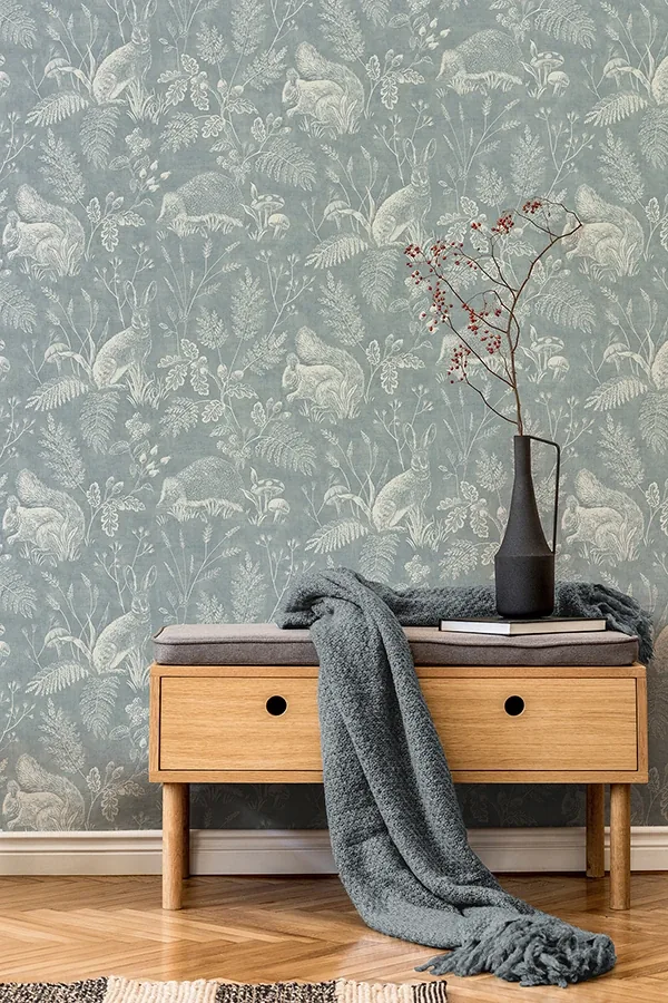 Brewster Home Fashions Woodland Blue Toile Wallpaper - SKU 4164-M1802