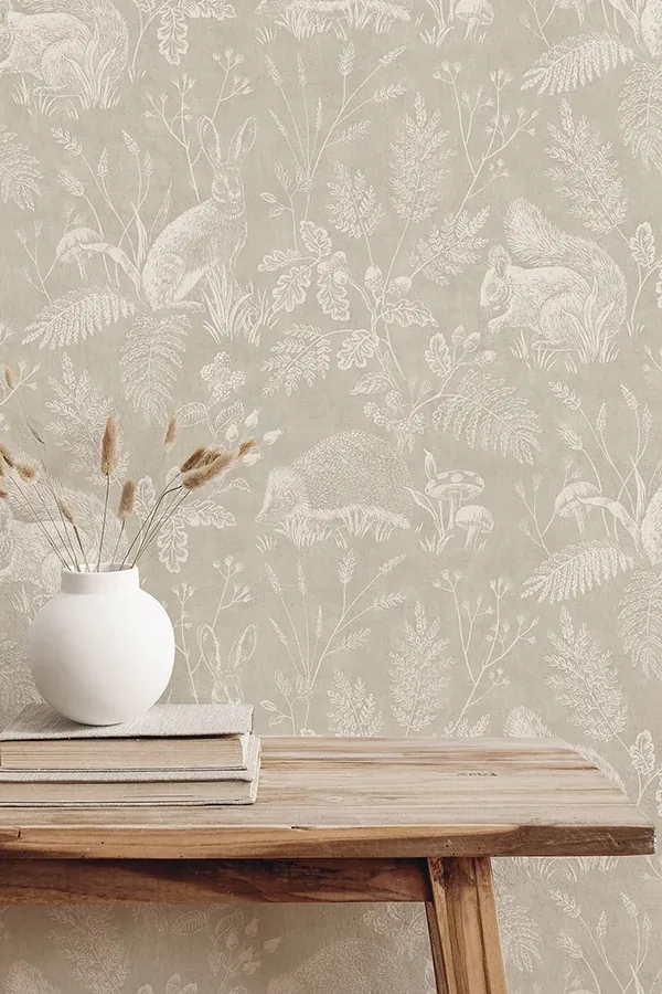 Brewster Home Fashions Woodland Light Grey Toile Wallpaper - SKU 4164-M1800
