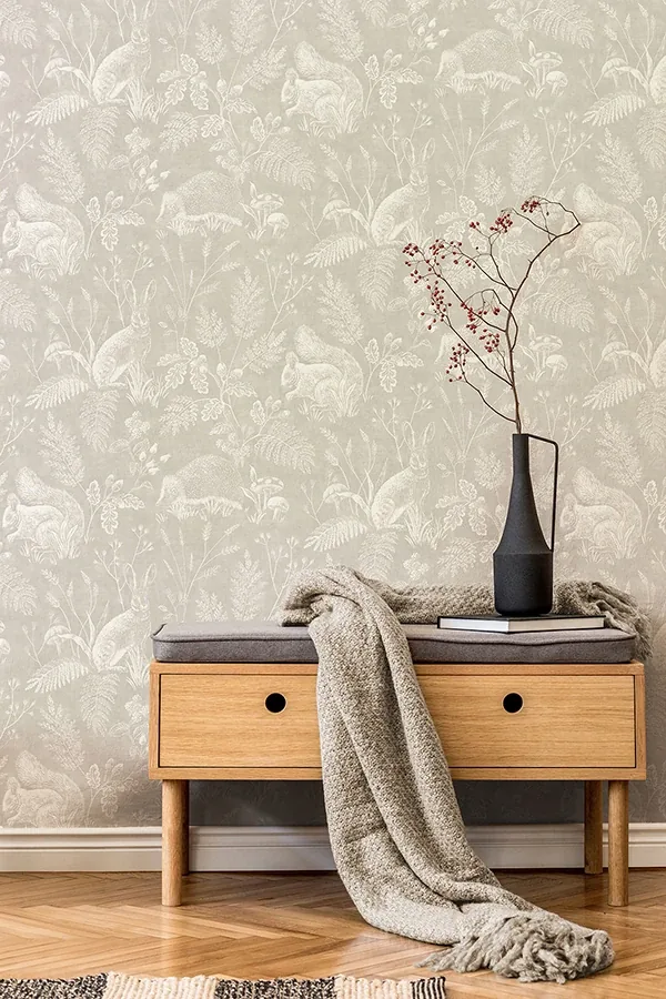 Brewster Home Fashions Woodland Light Grey Toile Wallpaper - SKU 4164-M1800