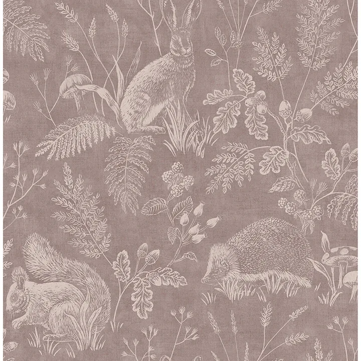 4164-M1803 | Woodland Mahogany Toile Wallpaper