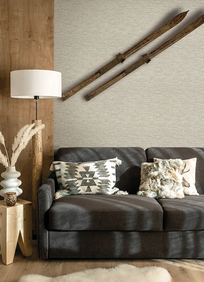 Brewster Home Fashions Wool Texture Pewter Wallpaper - SKU 4142-72648