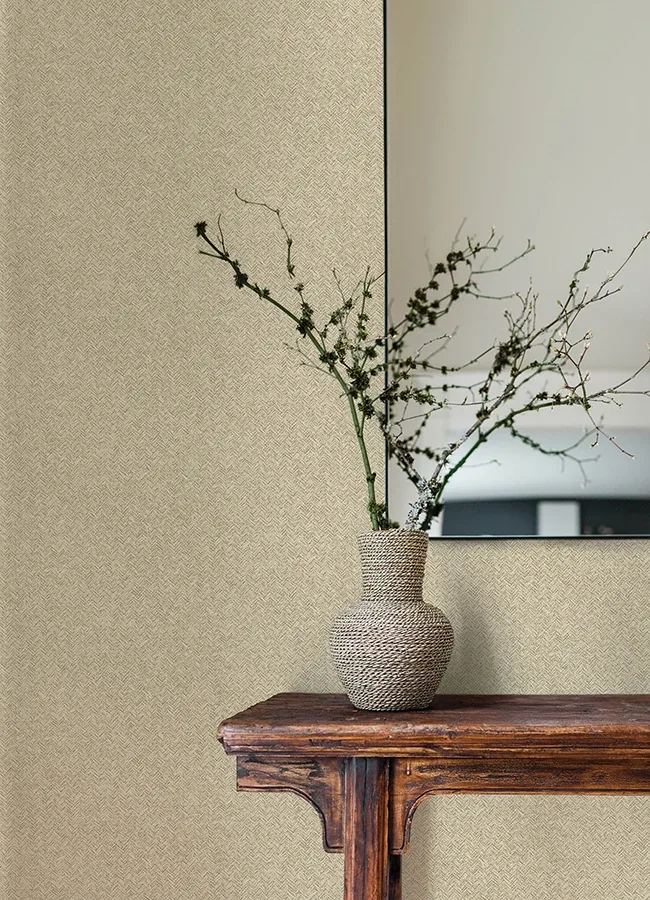 Brewster Home Fashions Woven Basket Khaki Wallpaper - SKU 4142-72641