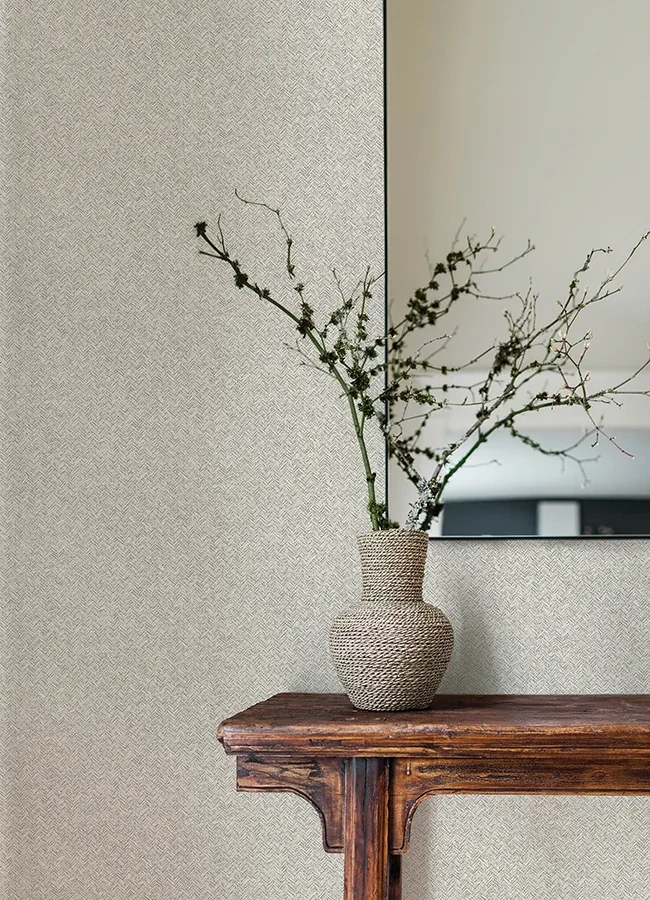 Brewster Home Fashions Woven Basket Light Grey Wallpaper - SKU 4142-72642