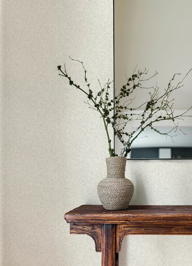 Brewster Home Fashions Woven Basket White Wallpaper - SKU 4142-72643